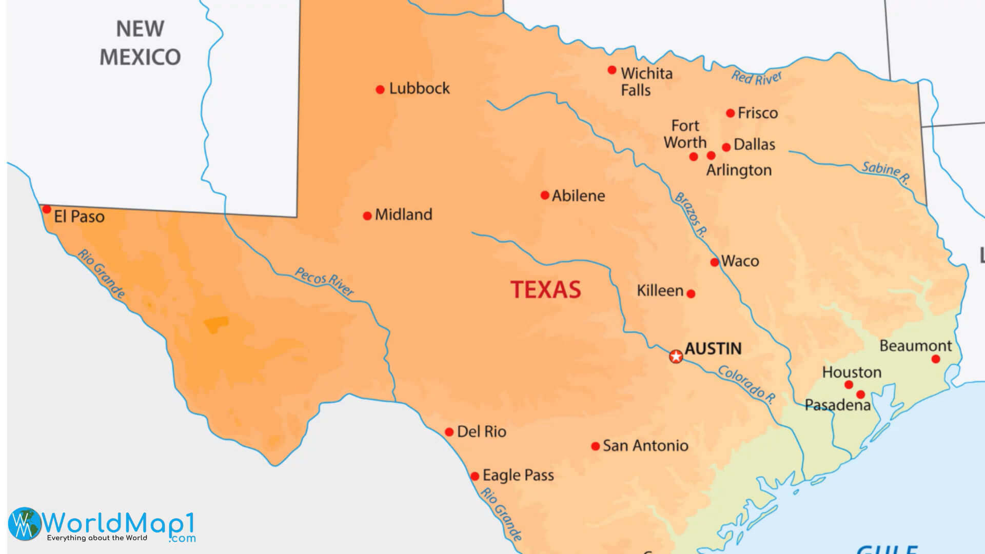 Texas Physical Map